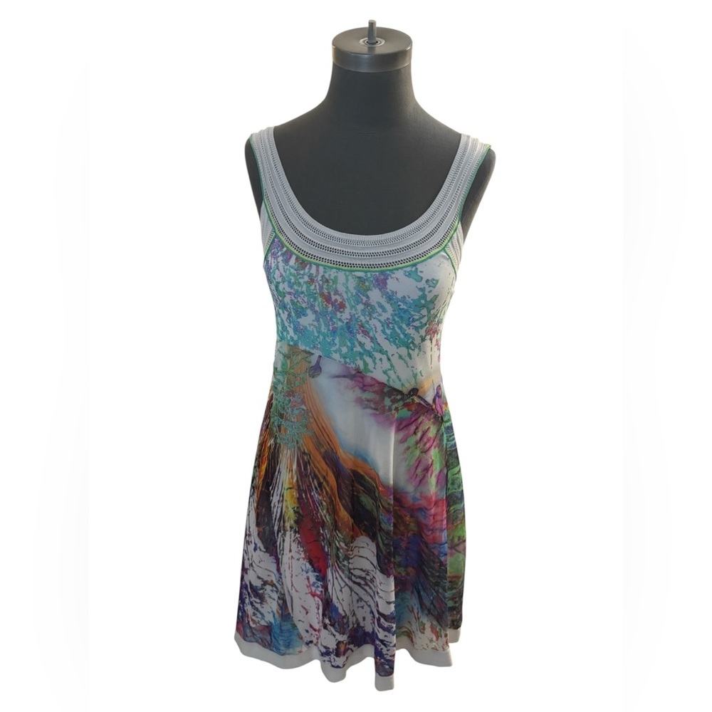 Didier Parakian Abstract Multicolor Fit and Flare Dress Medium